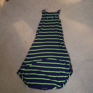 Blue & green high-low tank dress